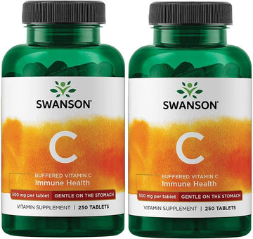 Swanson Buffered Vitamin C 500 Milligrams 250 Tabs (2 Pack)