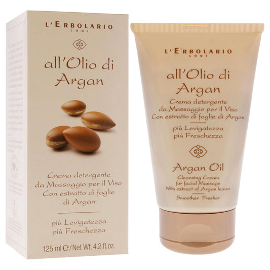 L'Erbolario Argan Oil Cleansing Cream - With Extract Of Argan Leaves For All Skin Types - Perfect For Make-Up Removal - Leaves Your Skin Fresh, Radiant And Incredibly Soft - 4.2 Oz Cleanser
