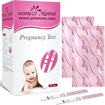 Easy@Home Pregnancy Test Strips Kit, Powered By Premom Ovulation Predictor Ios And Android App, 20 Hcg Tests