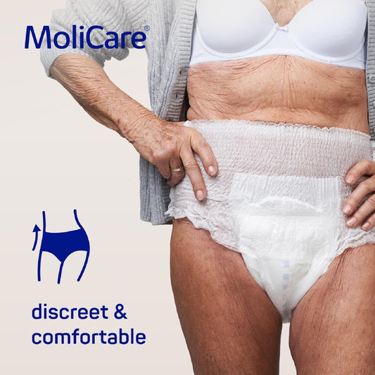 Molicare Premium Mobile Disposable Underpants: Discreet Usage For Woman And Men With Incontinence; 6 Drops, Size S, Pack Of 14, White