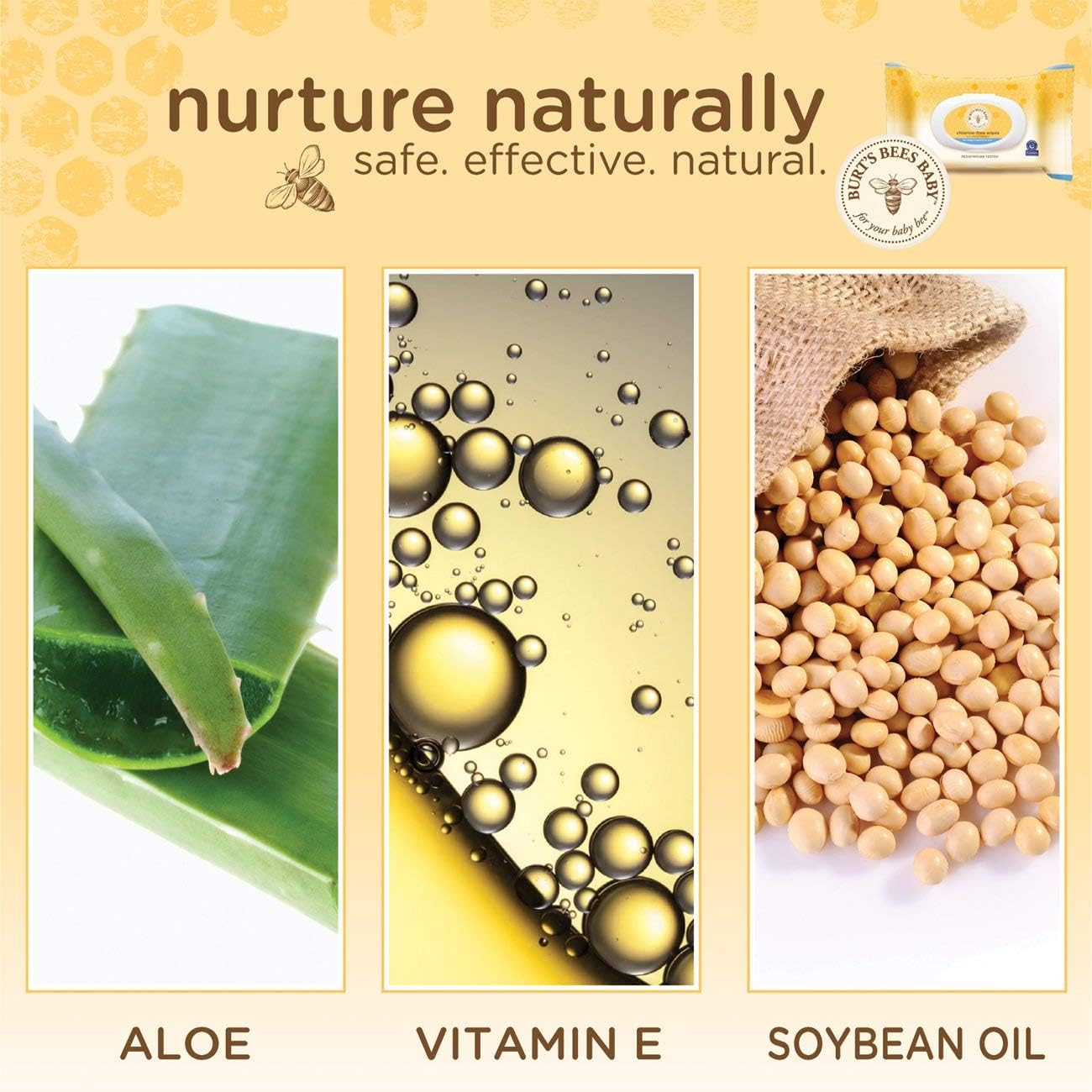 Burt'S Bees Baby Chlorine-Free Wipes, 72 Count (Pack Of 1) - Packaging May Vary