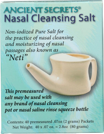 Ancient Secrets Nasal Cleansing Pot Salt, 40 Pkt