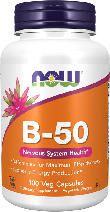 Now Supplements, Vitamin B-50 Mg, Energy Production*, Nervous System Health*, 100 Veg Capsules