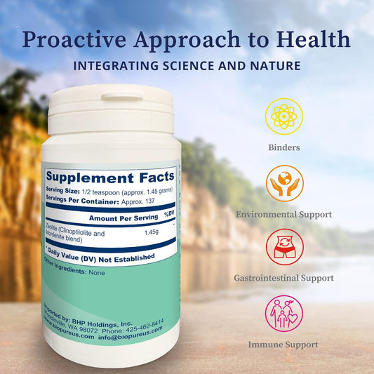 Biopure Zeobind β 100% Natural Mineral Blend Of Clinoptilolite And Mordenite Powder That Detoxes And Cleanses The Body To Support Immunity, Gastrointestinal Health, And Microbiome Balance β 200G
