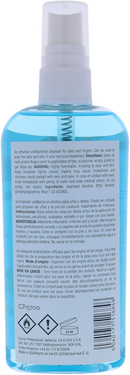 Cuccio Pro Antibacterial Cleaning Sanitiser Spray for Nails and Hands Before Any Manicure and Pedicure 118 ml : Amazon.co.uk: Beauty