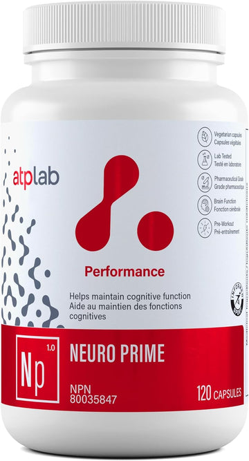 Atp Lab - Neuro Prime 120 Capsules - Brain And Memory Supplements - Memory & Focus Supplements - Cognitive Supplement & Fatigue Supplement - Mental Health
