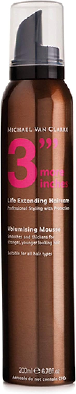3'''More Inches Volumising Mousse 200Ml - Hair Thickening Products For Women With Fine Hair - Control & Hold Styling Foam For Thick Hair - Silicone & Sulphate Free - Hair Care By Michael Van Clarke