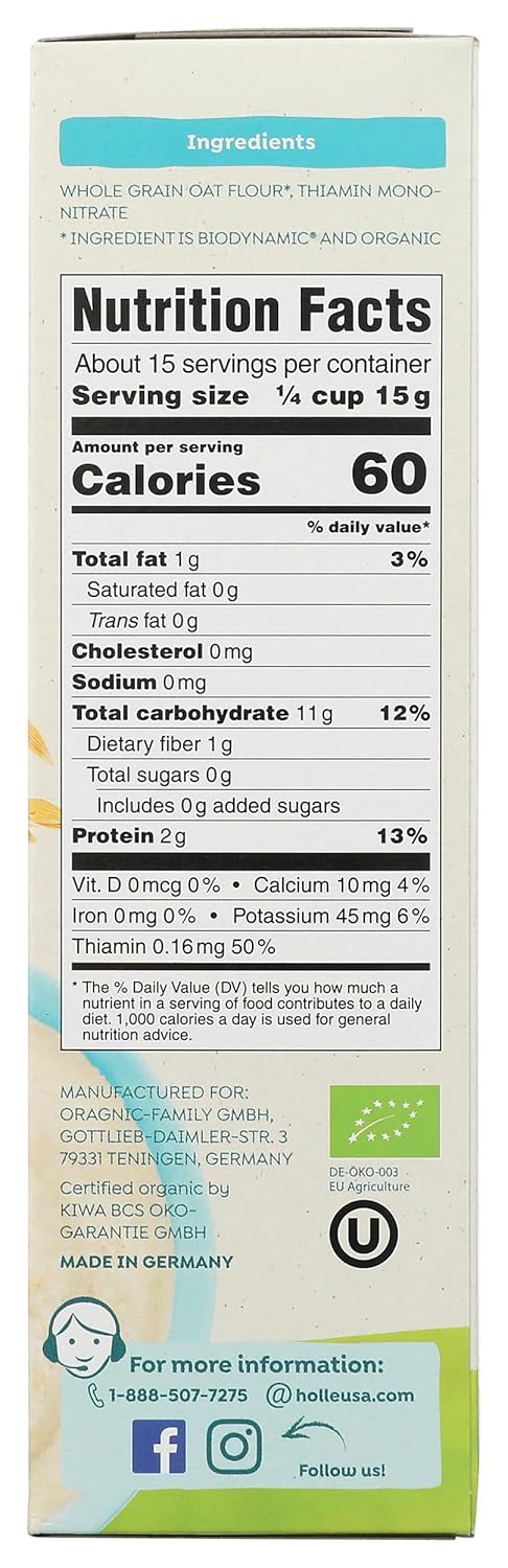 Holle Organic Wholegrain Oat Cereal, 8 Oz