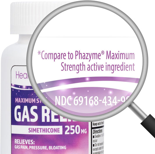 Healtha2Z® Gas Relief Simethicone 250Mg | Maximum Strength | Fast Gas Relief | Relieve Symptoms Naturally (200 Softgels (Pack Of 1))