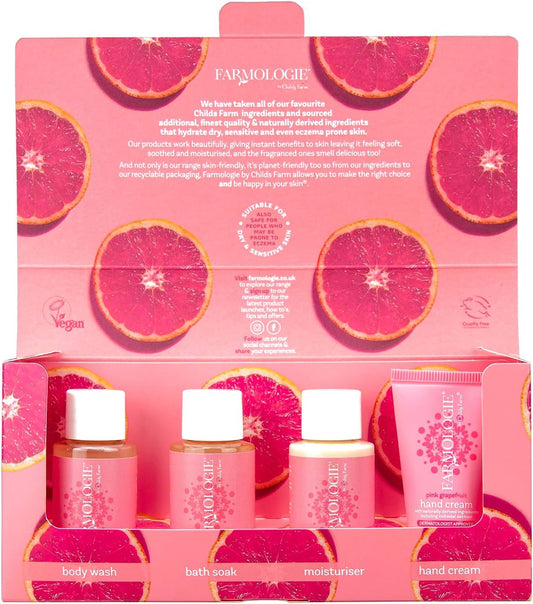 Farmologie | Try Me Gift Set | Pink Grapefruit | Skincare Gift Set | Dry & Sensitive Skin | Dermatologist Approved