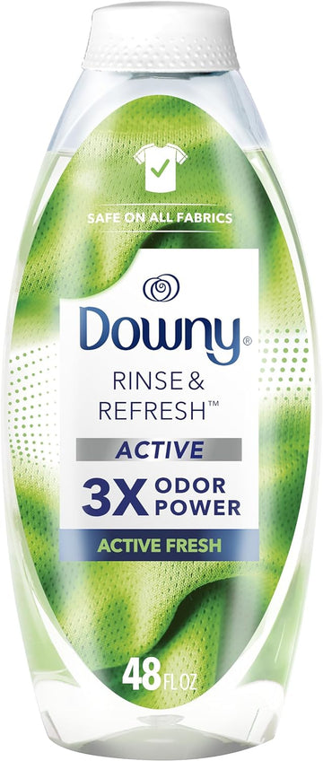 Downy Rinse & Refresh Laundry Odor Remover And Fabric Softener For Activewear, Active Fresh Scent, 48 Oz