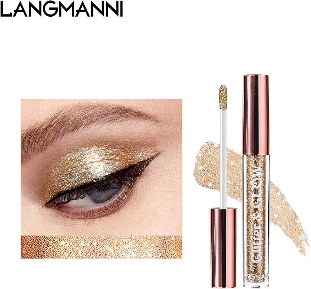 10 Color Metallic Glitter Liquid Eyeshadow Set, Waterproof Smoky Eye Makeup, Long-lasting Quick-drying Glitter Eye Makeup Kit (A) : Amazon.co.uk: Beauty