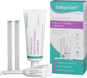 Babystart Fertility Lubricant Duo Pack - Fertilsafe Plus 2X 75- Pre-Filled Lubricating Gel Tube - Natural, Water Based Lubrification, Personal Fertile Friendly Lubricant For Couples Trying For A Baby