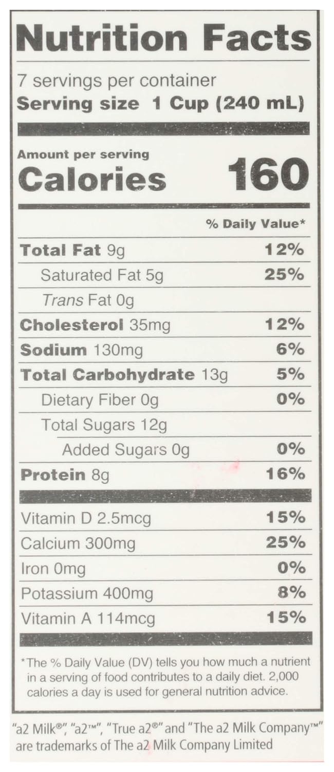 A2, Milk, Vitamin D Ultra-Pasteurized, 59 Fl Oz