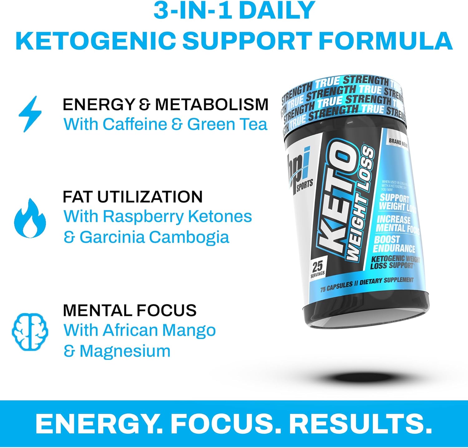 Bpi Sports Keto Weight Loss Elite - Burn Fat For Fuel. Control Appetite, Increased Energy, And Mental Focus - Men, Women, 30 Serving : Health & Household