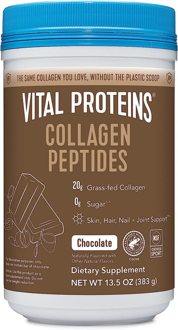 Vital Proteins Collagen Peptides Powder, Promotes Hair, Nail, Skin, Bone And Joint Health, Chocolate, 13.5 Oz, Pack Of 1