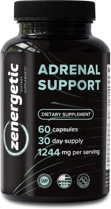Adrenal Support Supplements ¦ Cortisol Manager, Calm Support, Mood & Energy Support, With Ashwagandha, L-Tyrosine, Rhodiola Rosea & Holy Basil ¦ 60 Pills Non Gmo