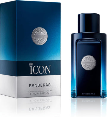 Banderas Perfumes - The Icon, Eau De Toilette Men - Long Lasting - Masculine, Elegant, With Personality Fragance - Amber Woody Notes - Ideal Special Events -100 Ml