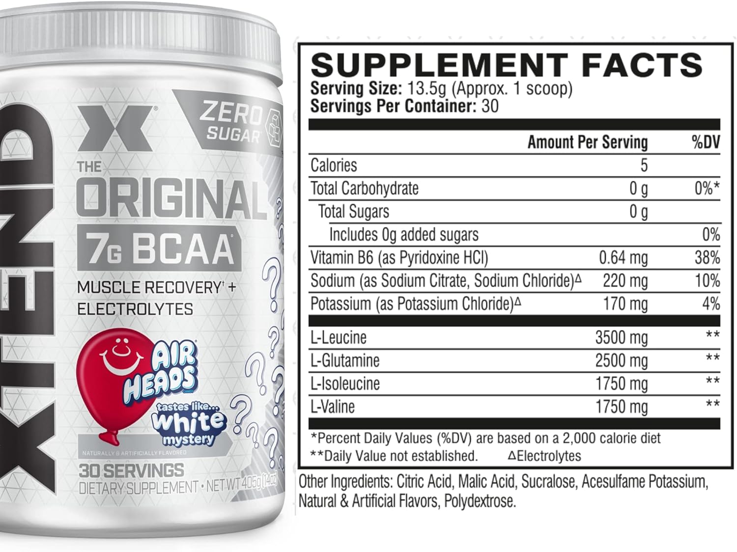XTEND Original BCAA Powder Airheads Candy Flavor, 7g BCAA and 2.5g L-G