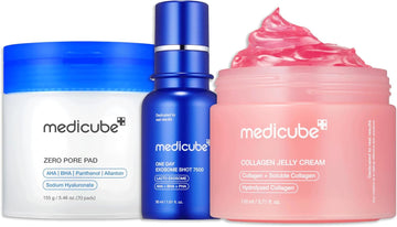 Medicube Affordable Value Trio For Pore & Texture Care: Zero Pore Pads 2.0 And Zero Exosome Shot 7,500 Ppm Spicule Facial Serum And Collagen Jelly Cream (110Ml)