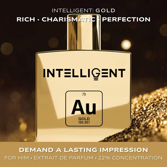 Intelligent Gold Eau De Parfum | Cologne For Men | Rich, Charismatic, Perfection | 3.4 Fl Oz (100 Ml)