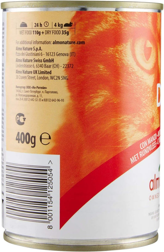 Almo Nature Daily Menu Cat Food, 400 G, Grain Free With Beef, Pack Of 24, Transparent161
