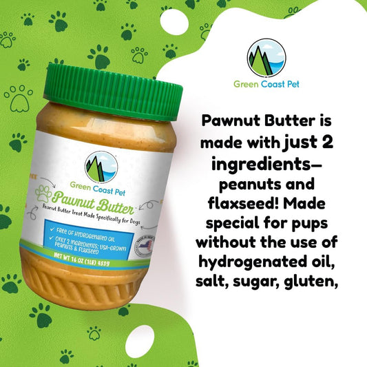 All-Natural Pawnut Butter For Dogs | Made In Usa | Peanut & Flaxseed Blend