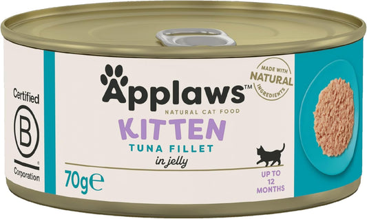 Applaws Natural Wet Kitten Food, Tuna In Jelly Tin, 70G (Pack Of 24) (Packaging May Vary)1036Ne-A