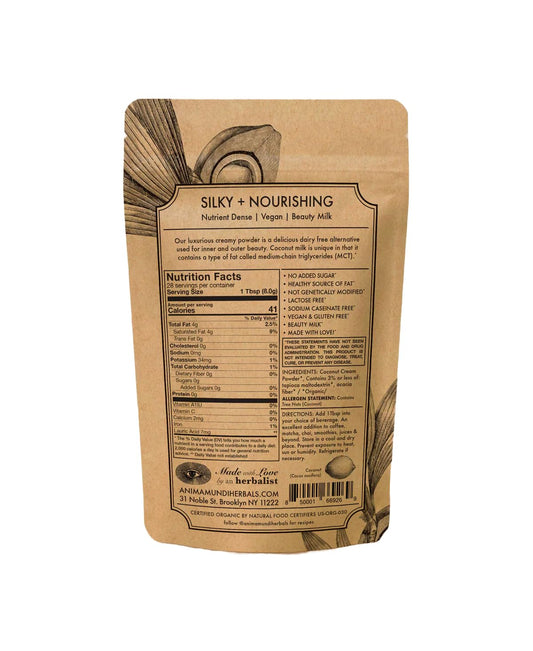 Anima Mundi Apothecary Coconut Cream Powder - Organic Non-Dairy Coconut Silky Dairy-Free Creamer For Coffee, Smoothies, Desserts & More - Vegan, Non-Gmo, Organic Plant-Based Creamer (8Oz)