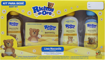 Ricitos De Oro Baby Kit, Chamomile, Hypoallergenic Products, Chamomile Shampoo, Bar Soap, Body Lotion, Body Cologne, 4 Products Inside, One Kit