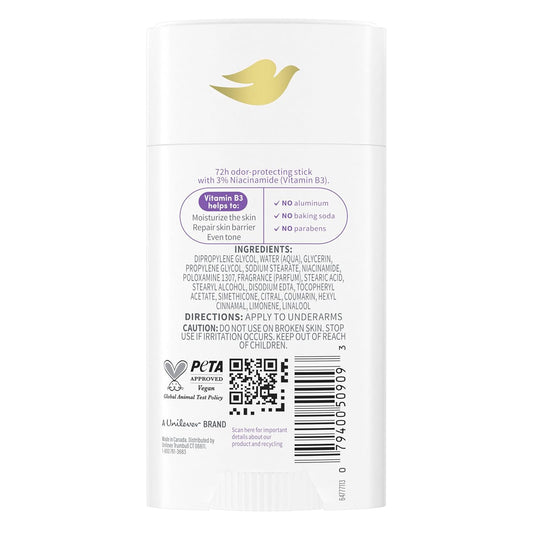 Dove Vitamincare+ Aluminum Free Deodorant Stick Cucumber & Melon For 72H Odor Protection Breathable Deodorant For Women 2.6 Oz