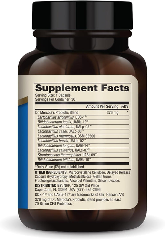 Dr Mercola Complete Probiotics 70 Billion Cfu Per 2 Capsules (30 Capsules)813006013185