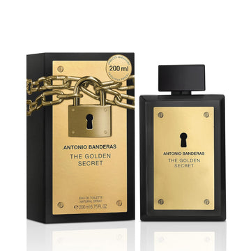 Banderas Perfumes - The Golden Secret - Eau De Toilette Spray For Men - Long Lasting - Masculine, Casual And Elegant Fragrance - Mint, Apple And Spicy Notes - Ideal For Day Wear - 6.7 Fl Oz