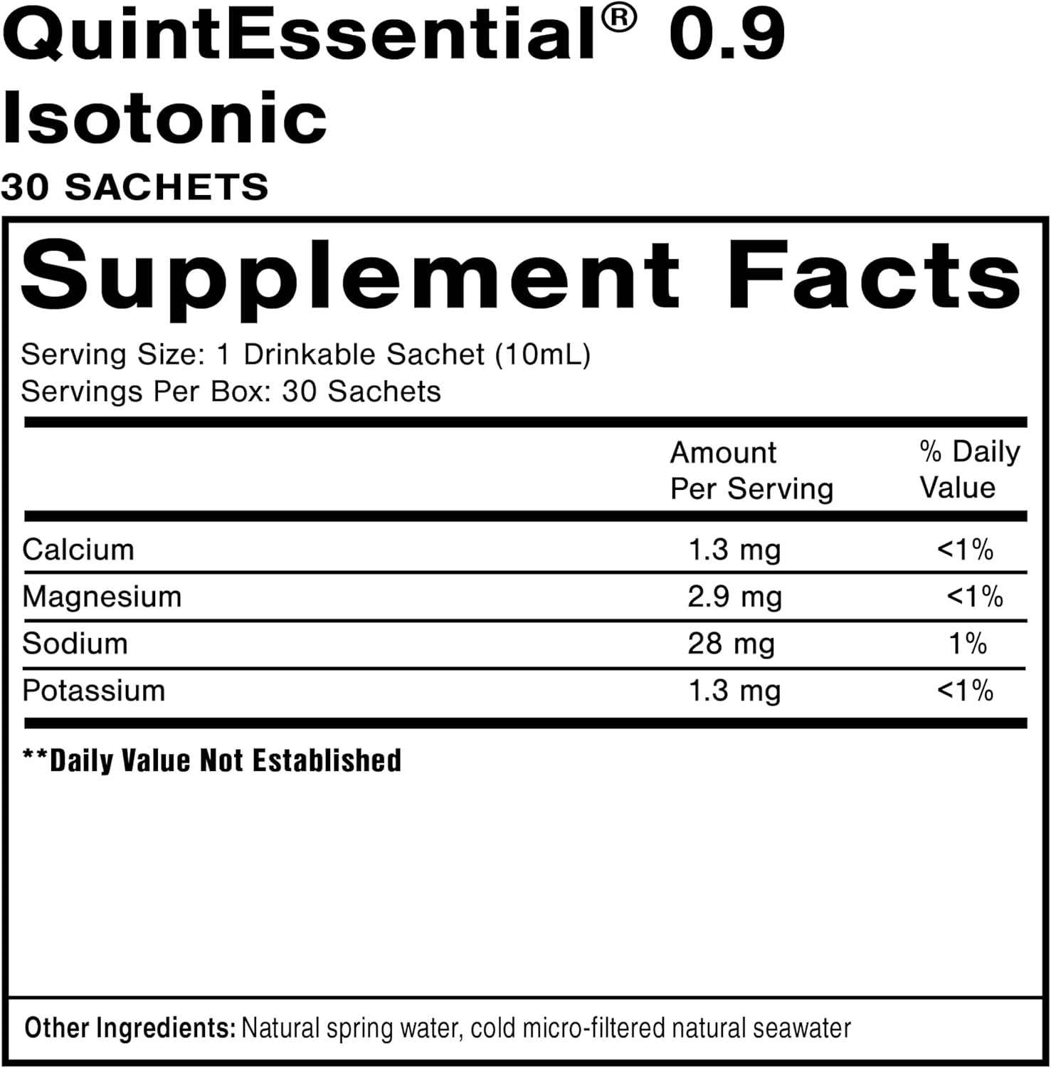 Quicksilver Scientific Original Quinton Isotonic Solution with Sea Water Minerals + Alpine Spring Water - Liquid Hydration, Electrolyte + Multi Minerals Supplement (30 Single Serving Vials) : Health & Household