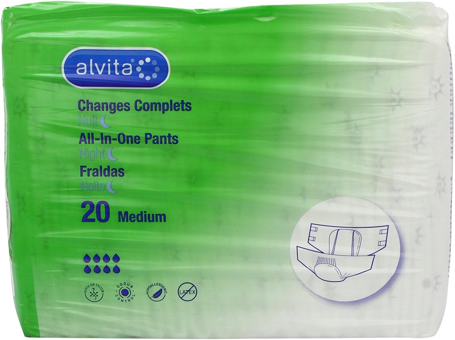 Alvita Incontinence All In One Medium Maxi Night Pants Pack Of 20