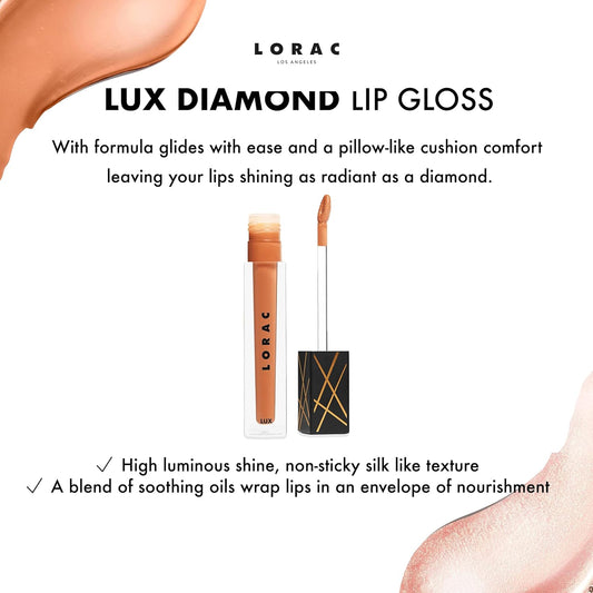 Lorac Lux Diamond Lip Gloss, Multi-Dimensional Shine, Non-Sticky, Long Lasting