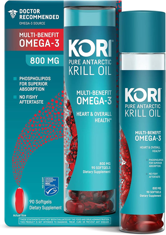Kori Antarctic Krill Oil Omega-3 800mg Supplement - Superior Absorptio