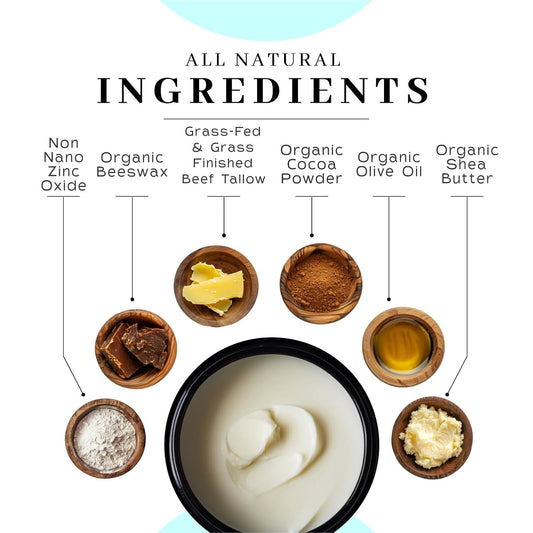 Vanman'S - Zinc And Tallow Sunscreen - Water Resistant 20 Spf Beef Tallow Sunscreen With Olive Oil, Beeswax - Mineral Sunscreens With Non-Nano Minerals - 2.5 Ounce