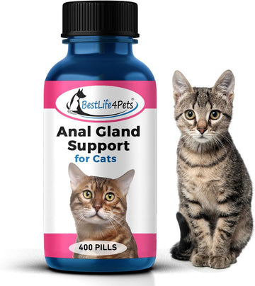 Bestlife4Pets - Rectal Prolapse And Anal Gland Pain Relief For Cats - All Natural Cat Supplement To Ease Anal Pain - Support Healthy Anal Gland And Bowel Function Pills