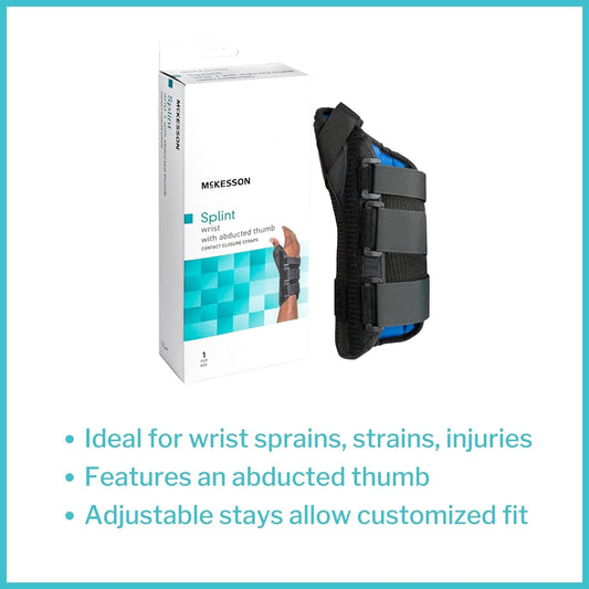Mckesson Splint Wrist Brace With Abducted Thumb Support, Right Hand, Large, 7 1/2 In To 8 1/2 In Circumference, 1 Count