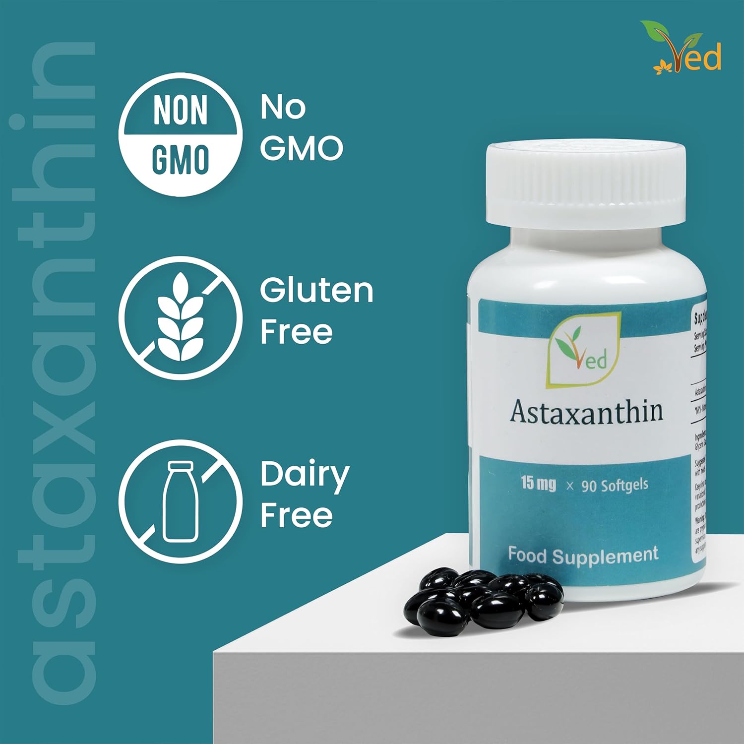 Ved Astaxanthin Capsules | Support Healthy Immune System | Support Joint and Tendon Health | 15mg 90 Capsules Free Radical Eliminating Antioxidant : Amazon.co.uk: Health & Personal Care