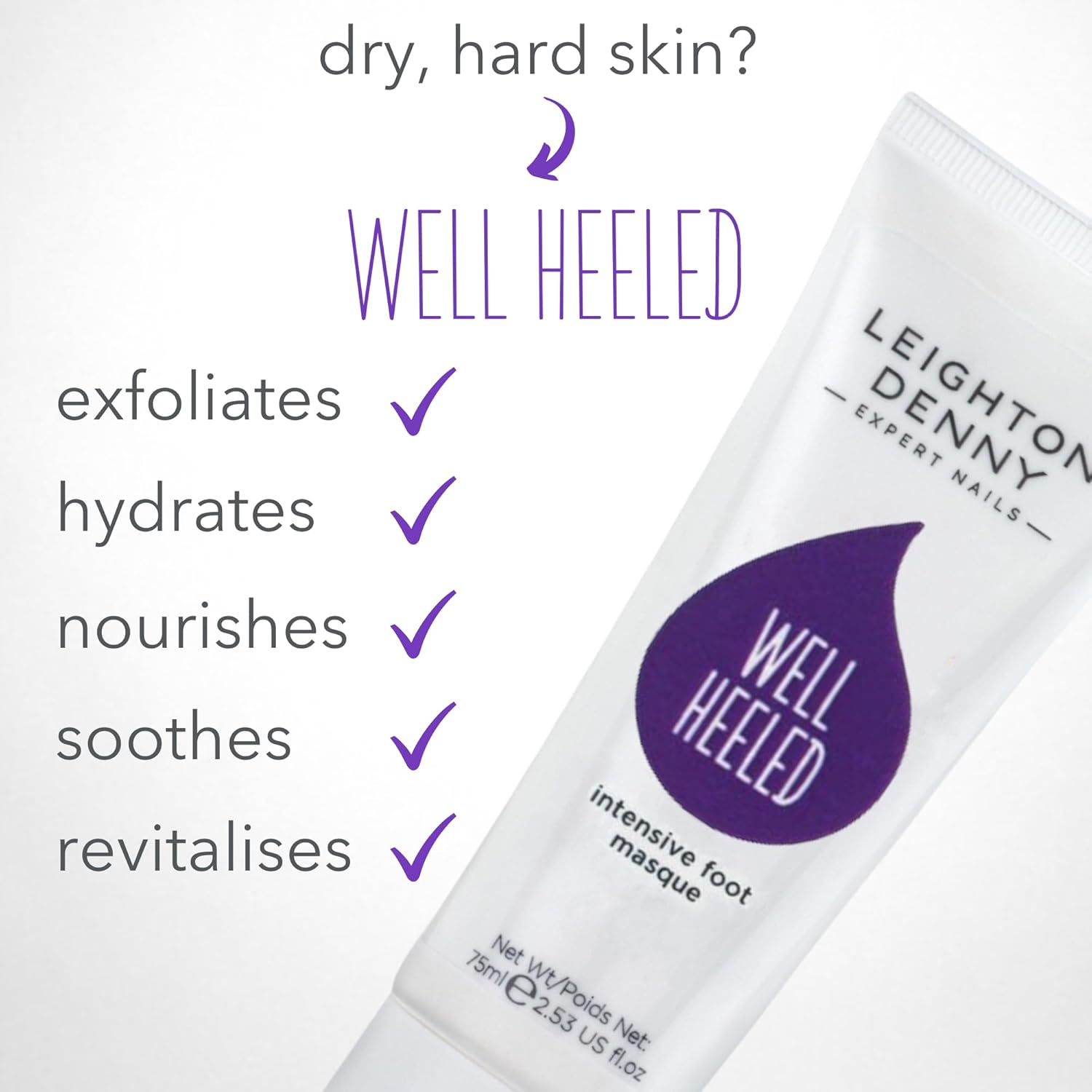 LEIGHTON DENNY Well Heeled Intensive Foot Masque - Vegan - 75ml : Amazon.co.uk: Beauty