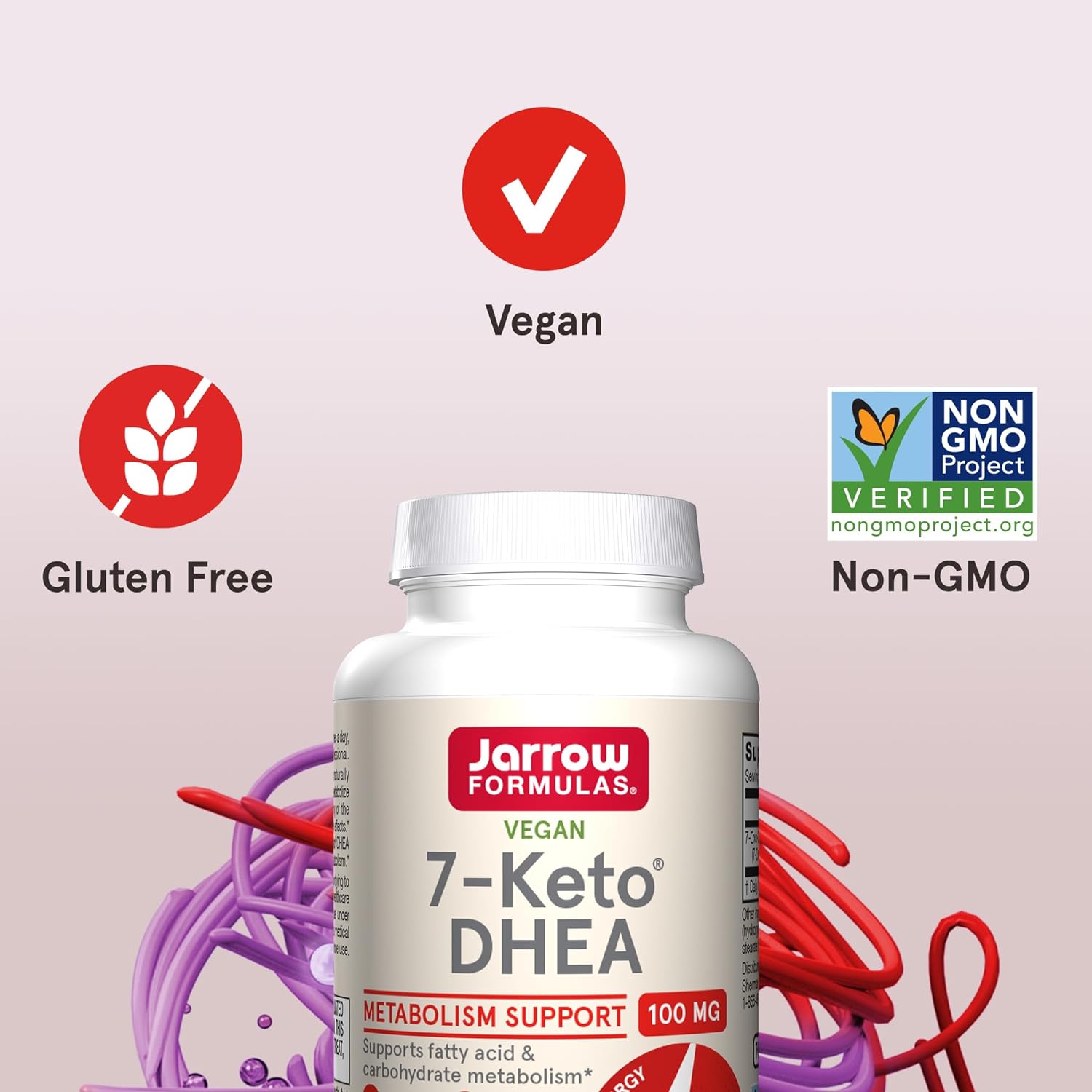 Jarrow Formulas 7-Keto Dhea 100 Mg - Up To 90 Servings (Veggie Caps) Dietary Supplement - Carbohydrate Metabolism Support - Non-Gmo - Gluten Free - Vegan, Pack Of 12