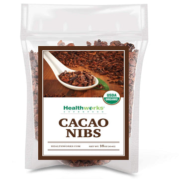 Healthworks Cacao Nibs Raw Organic (16 Ounces / 1 Pound) | Criollo Bean | Unsweetened Chocolate Substitute | Certified Organic | Keto, Vegan & Non-Gmo | Antioxidant