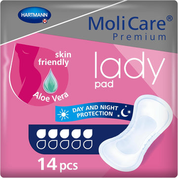 Molicare Premium Lady Pad, Incontinence Pads For Women With Bladder Weakness, 4 Drops, Pack Of 14