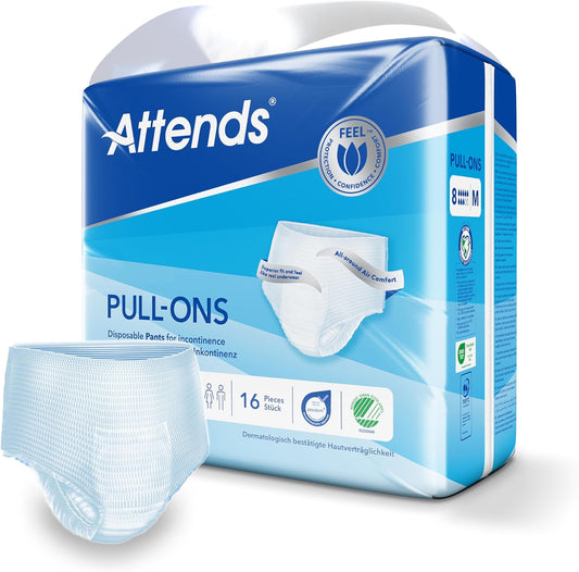 Attends Pull-Ons 8 Medium, 64 Units (4 Packs Of 16)
