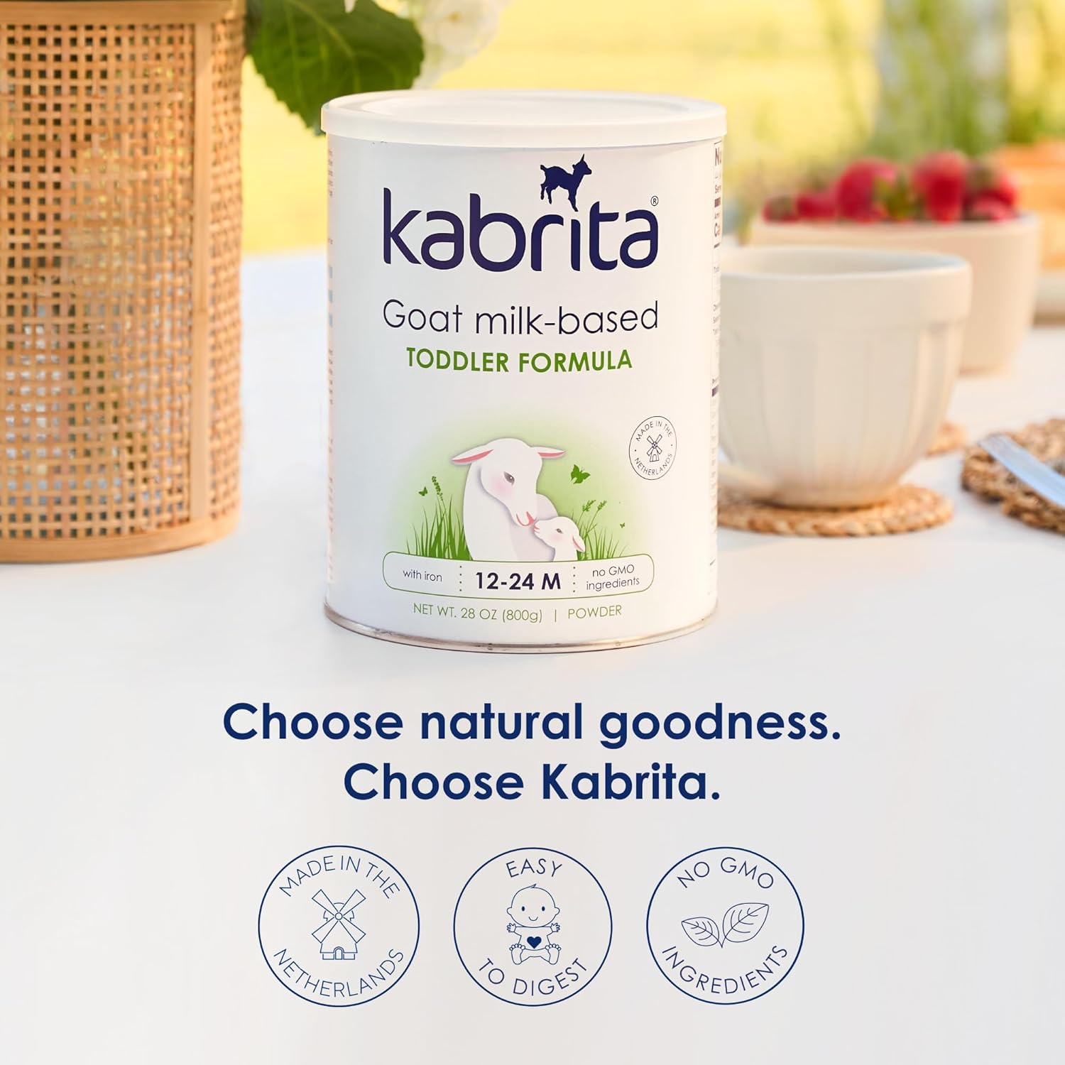 Kabrita Goat Milk Toddler Formula - Easy To Digest Baby Formula 12-24 Months - Contains Vitamin C, D, Iron, Dha, Non-Gmo - Gentle On Sensitive Tummies - Formula Supporting Gut Health & Sleep - 28Oz. : Baby