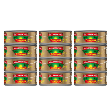 Genova Premium Yellowfin Tuna In Water With Sea Salt, Wild Caught, Solid Light, 5 Oz. Can (Pack Of 12)