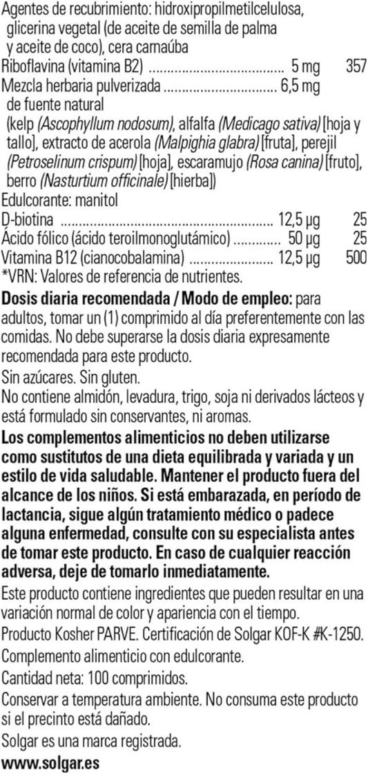 Solgar B-Complex With Vitamin C Stress Formula, 100 Tablets