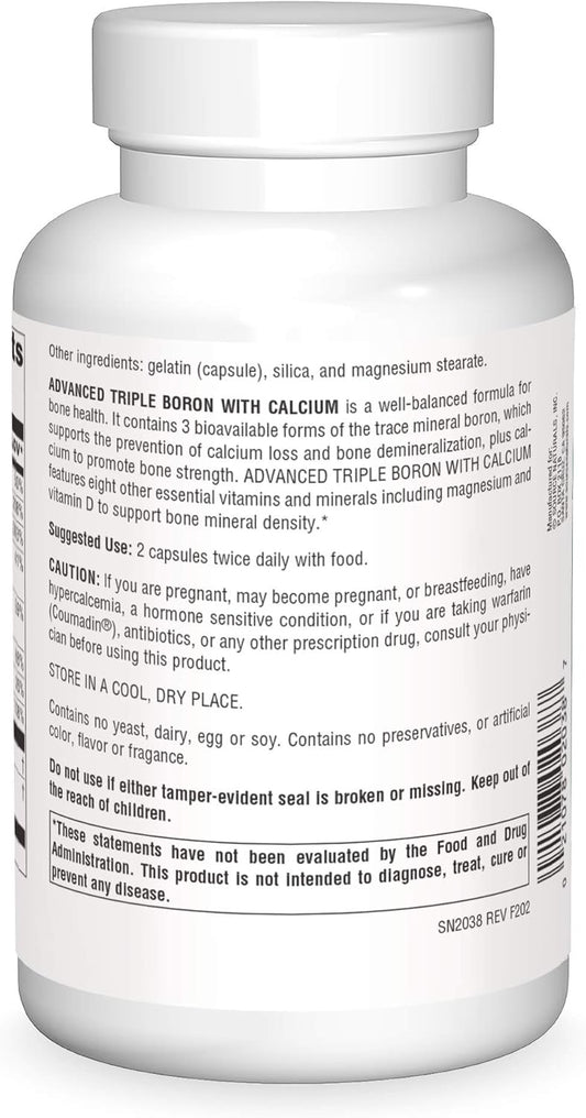 Source Naturals Advanced Triple Boron With Calcium Capsule, 240 Count